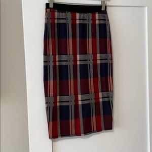 Philosophy plaid pencil skirt